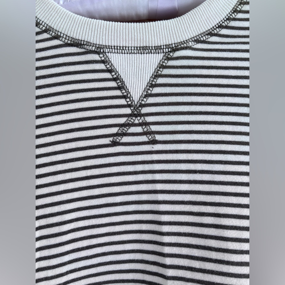 Puff Sleeve Green & White Stripe Sweatshirt SZ S Coquette - Picture 2 of 6